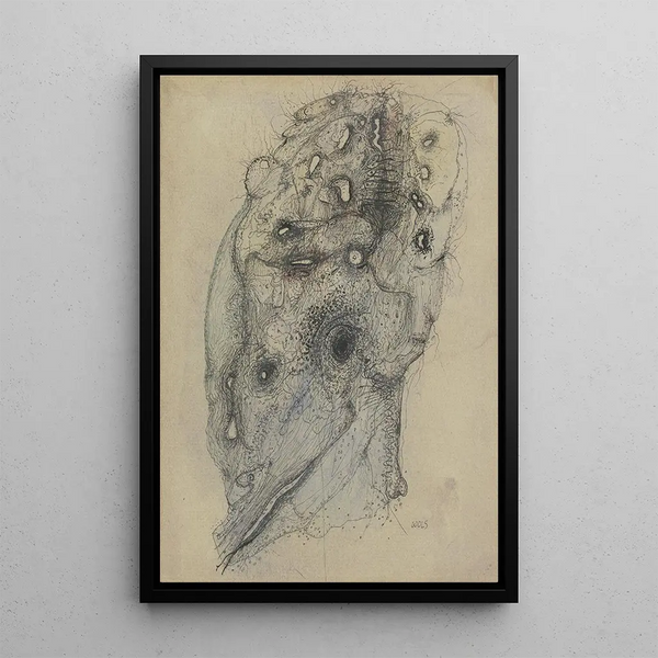 Tête blessée - Wols — framed artwork on a wall