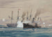 USS Pensacola and the CSS Governor Moore - Worden Wood — artwork view