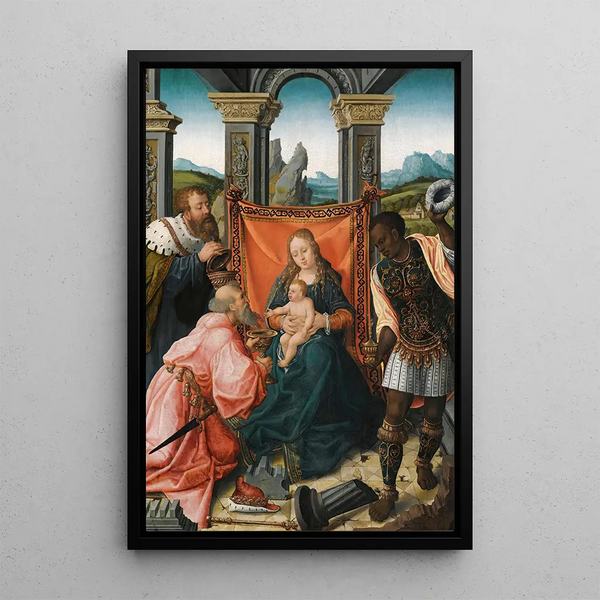 L'Adoration des Mages - Atelier de Bernard van Orley — framed artwork on a wall