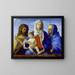 Virgin and Child with Saint John the Baptist and Saint Elizabeth - Workshop of Giovanni Bellini — framed artwork on a wall