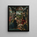 L'Adoration of the Child Jesus - Workshop of Jacob Cornelisz van Oostsanen — framed artwork on a wall