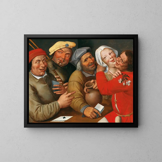 A Joyful Company - Jan Massys Workshop — framed artwork on a wall