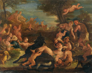 Bacchanale with the Drunken Silenus - Atelier of Luca Giordano — artwork view