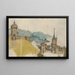 View of a fortified city in a river landscape - Atelier of the Master LCz — framed artwork on a wall