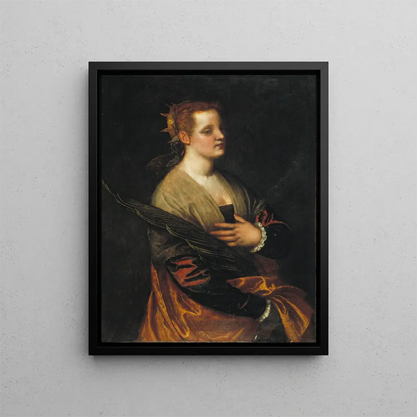 Sainte Catherine - Atelier de Paolo Veronese — framed artwork on a wall