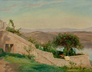 Lac Albano depuis le château de Gandolfo, Italie - Worthington Whittredge — artwork view