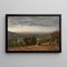 Landscape painting with hay wagon - Worthington Whittredge — framed artwork on a wall