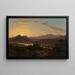 View of the Sunrise over Drachenfels from Rolandseck - Worthington Whittredge — framed artwork on a wall
