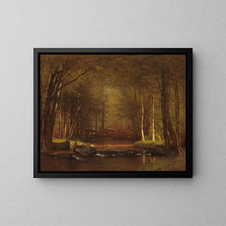 Ruisseau de truites dans les Catskills - Worthington Whittredge — framed artwork on a wall
