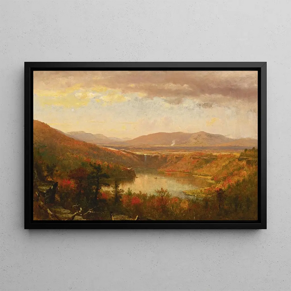View of the Kaaterskill Falls - Worthington Whittredge — framed artwork on a wall