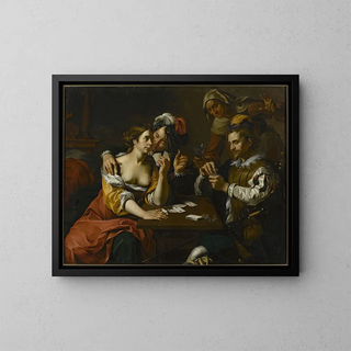 Card Games - Wouter Pietersz Crabeth II — framed artwork on a wall