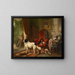 Interior painting with dogs - Wouterus Verschuur — framed artwork on a wall