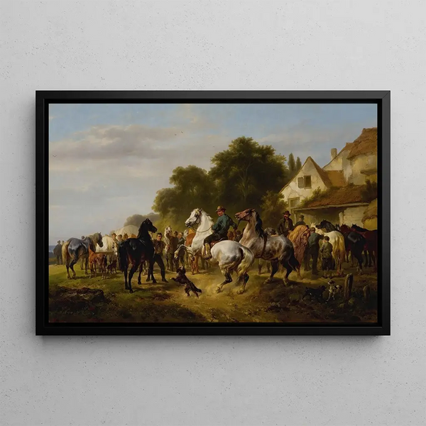 La Foire aux chevaux - Wouterus Verschuur — framed artwork on a wall