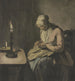 Woman by candlelight sewing - Wybrand Hendriks — artwork view