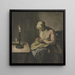 Woman by candlelight sewing - Wybrand Hendriks — framed artwork on a wall