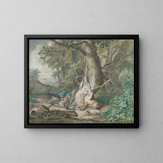 Hunting Still Life Forest Scene - Wybrand Hendriks — framed artwork on a wall