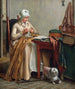 Interior painting with a woman sewing - Wybrand Hendriks — artwork view