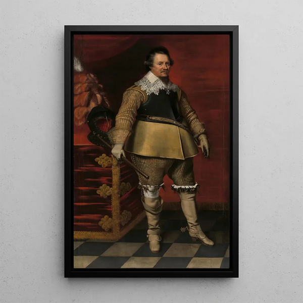 Portrait of Ernst Casimir I Count of Nassau-Dietz - Wybrand de Geest — framed artwork on a wall