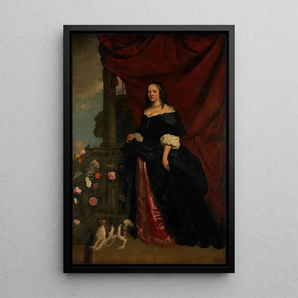 Portrait of a woman probably Sophia Anna van Pipenpoy circa 1618-1670 Countess of Schellart - Wybrand de Geest — framed artwork on a wall