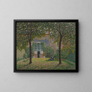 The backyard garden - Wynford Dewhurst — framed artwork on a wall