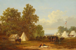 Xanthus Russell Smith - Study For encampment Of Colonel Rushs Cavalry Lancers.webp