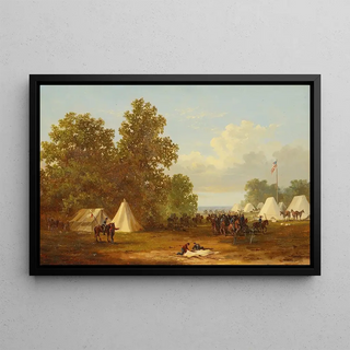 Xanthus Russell Smith - Study For encampment Of Colonel Rushs Cavalry Lancers.webp