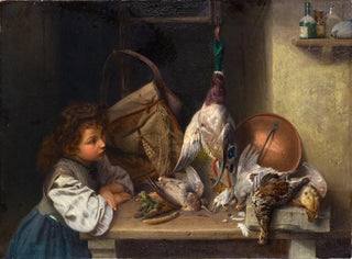 Girl with Dead Poultry - Xaver Schwegler — artwork view