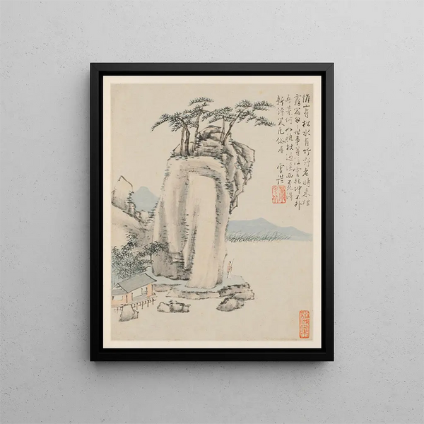 Seasonal Landscapes Album Painting G previous sheet 7 - Xiao Yuncong — framed artwork on a wall