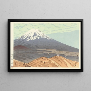 Mountain Landscape Painting - Yamaguchi Susumu — framed artwork on a wall