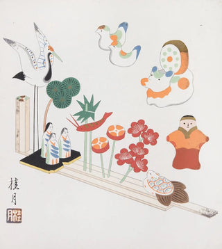 Japanese Folk Toys Painting Kydo Gangu SH Haru Pl01 - Yamashita Hakuba — artwork view