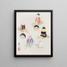 Japanese Folk Toys Painting Kydo Gangu Sh Haru Pl04 - Yamashita Hakuba — framed artwork on a wall