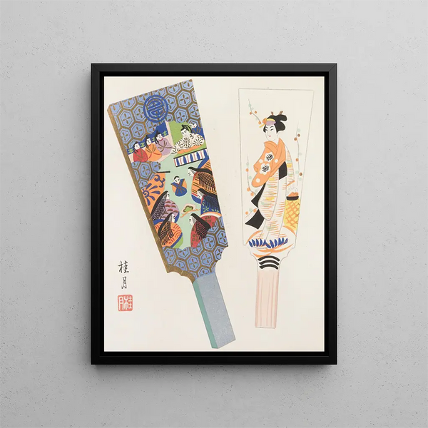 Japanese Folk Toys Painting Kydo Gangu SH Haru Pl05 - Yamashita Hakuba — framed artwork on a wall