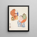 Japanese Folk Toys Painting Kydo gangu sh haru Pl11 - Yamashita Hakuba — framed artwork on a wall