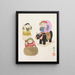 Japanese Folk Toys Painting Kydo gangu sh haru Pl15 - Yamashita Hakuba — framed artwork on a wall