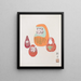 Traditional Japanese Toys Painting – Yamashita Hakuba — framed artwork on a wall