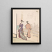 Scene on the veranda of a tea room - Yanagawa Shigenobu — framed artwork on a wall