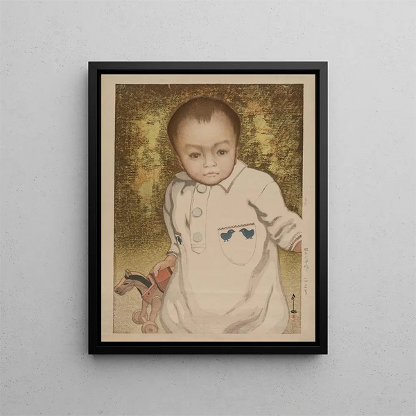 Child Painting - Yoshida Hiroshi — framed artwork on a wall