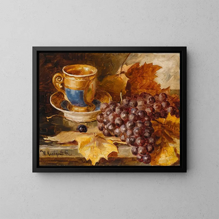 Nature morte avec des raisins - Yuliy Yulevich Klever le Jeune — framed artwork on a wall
