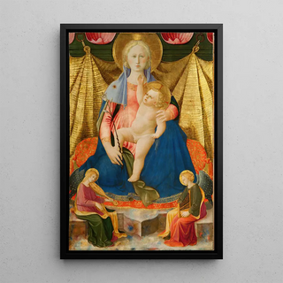 La Vierge de l'humilité avec deux anges musiciens - Zanobi Strozzi — artwork view