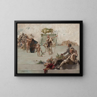 Allegory of the Hunt - Zdzisław Jasiński — framed artwork on a wall