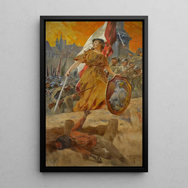 Allégorie de la victoire en 1920 - Zdzisław Jasiński — framed artwork on a wall