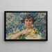 Woman against flowering shrubs - Zdzisław Jasiński — framed artwork on a wall