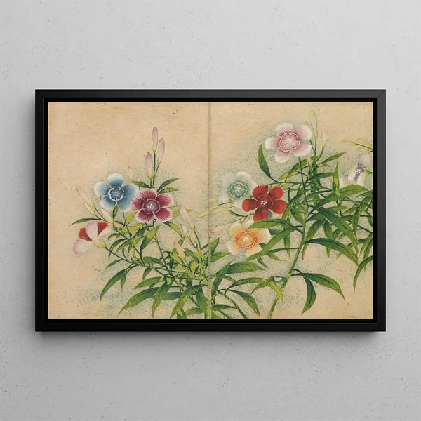 Carnations - Zhang Ruo'ai — framed artwork on a wall