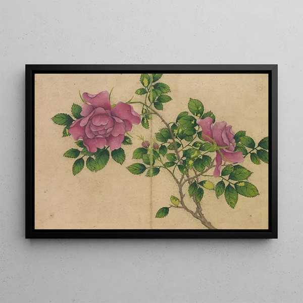 Rose Painting - Zhang Ruo'ai — framed artwork on a wall