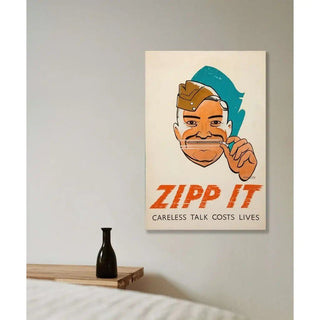 Zipp it. Careless talk costs lives par Leonard Raven-Hill | Affiche vintage