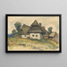 Village motif painting - Zolo Palugyay — framed artwork on a wall