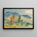 Landscape at the foot of the mountains - Zolo Palugyay — framed artwork on a wall