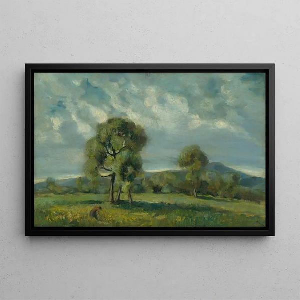 Landscape of Liptov with Trees - Zolo Palugyay — framed artwork on a wall