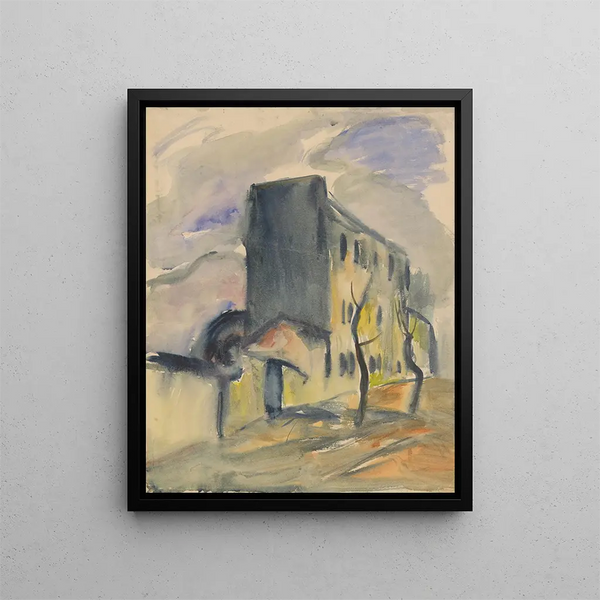 House Blue Solitary - Zolo Palugyay — framed artwork on a wall