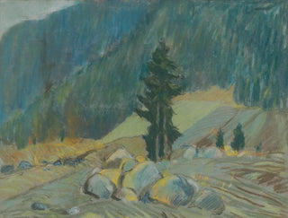 Mountain Stream Painting between Rocks - Zolo Palugyay — artwork view